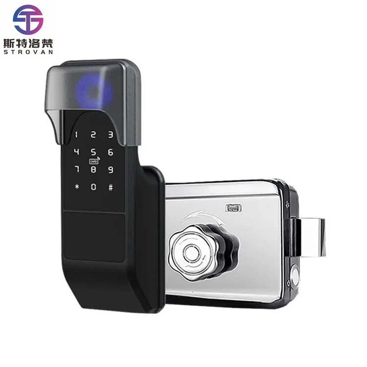 

ZXHK Hot Selling Anti-theft Smart Fingerprint Rim Lock With TUYA APP for Waterproof Outdoor Cerradura Inteligente Electric Gate