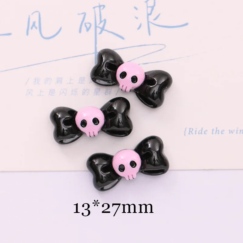 100pcs Cute Rabbit Bowknot Bone Flat Back Resin Cabochon Scrapbooking For Phone Case Decoration DIY Hair Accessories