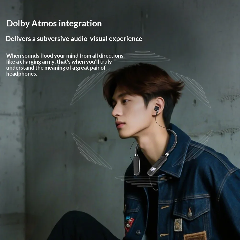 Neck-hung Wireless Bluetooth Headphones 2025 New Fashionable High Appearance Value Noise Cancellation Ultra-Long Battery Life Sp