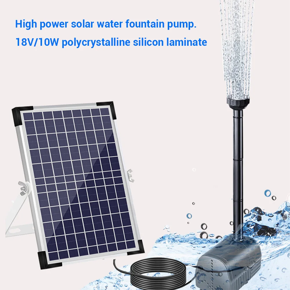 

Ground Bird Bath With Solar Pump 10W Water Feature DIY Solar Bird Bath Fountain With 8 Nozzles Solar Powered Water Fountain