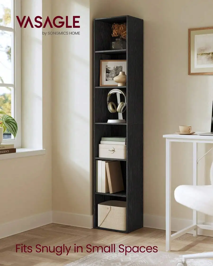 Bookshelf, 6-Tier Bookcase, Book Shelf, Open Storage Shelf, 9.4 X 11.9 X 63.3 Inches, For Living Room, Home Office, Dinning Room
