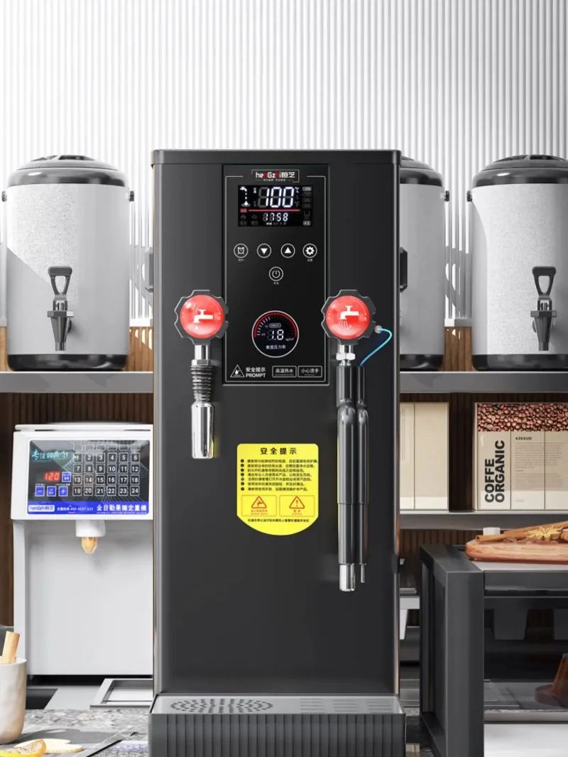 LCD Touch Screen 12L  Water Boiler Steam Boiling Machine Milk Foam Hot Water Heater for Bubble Tea Shop