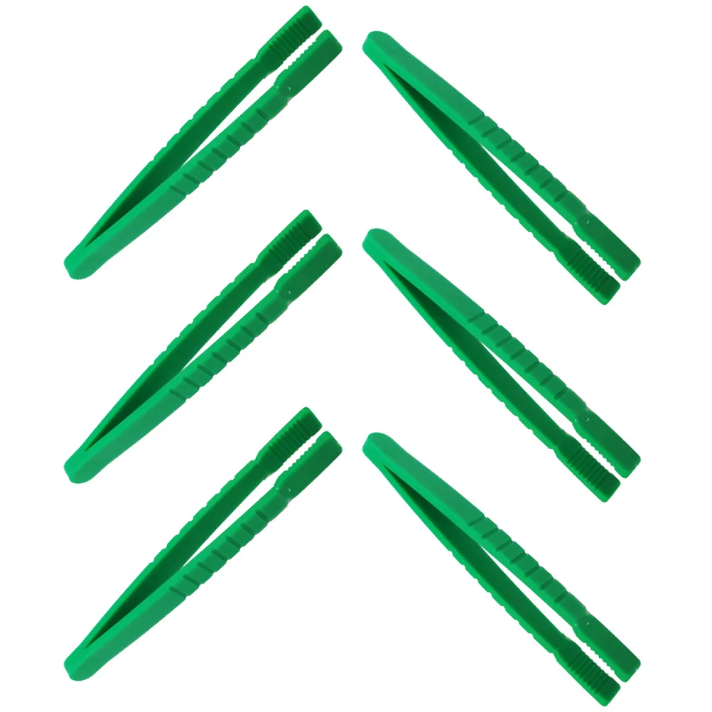 6 Pcs Flat-head Tweezers Kids' Tool for Insect Study Electronic Outdoor Insects Collecting Tip Plastic Sewing Conservation