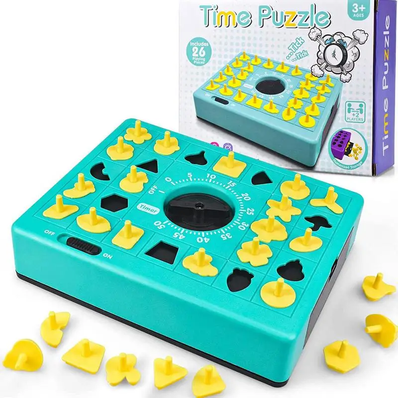 Kids Shape Matching Pop-Up Tray Toy Set With Timer Family Board Kids Time Board Puzzle Toy Sorting Game Plaything For Boys Girls