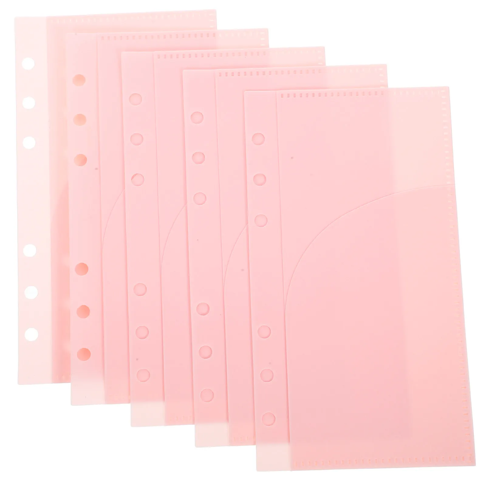 

5Pcs Loose Leaf Budget Binder Pocket Portable Multiuse Binder Insert Organizer for Budget Book Cash Envelopes PP Material