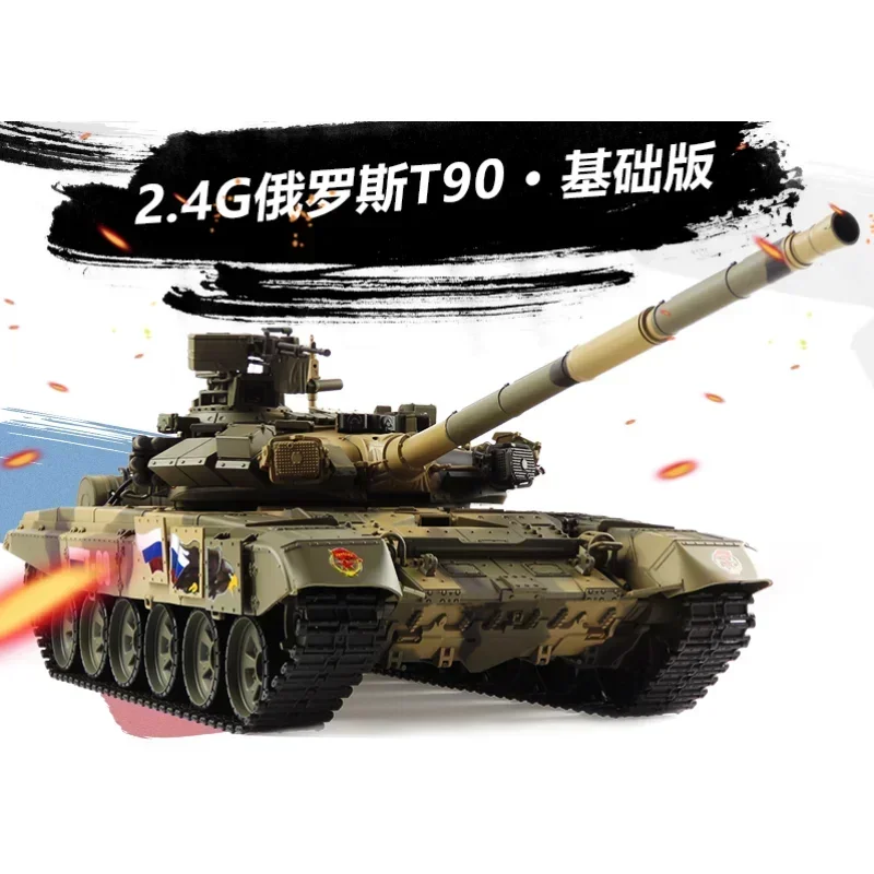 Rc 1/16 Russian T.90 Henglong Main Battle Tank Remote Control Tank Simulation Model Off-road Climbing Toy 3938 Children's Gifts