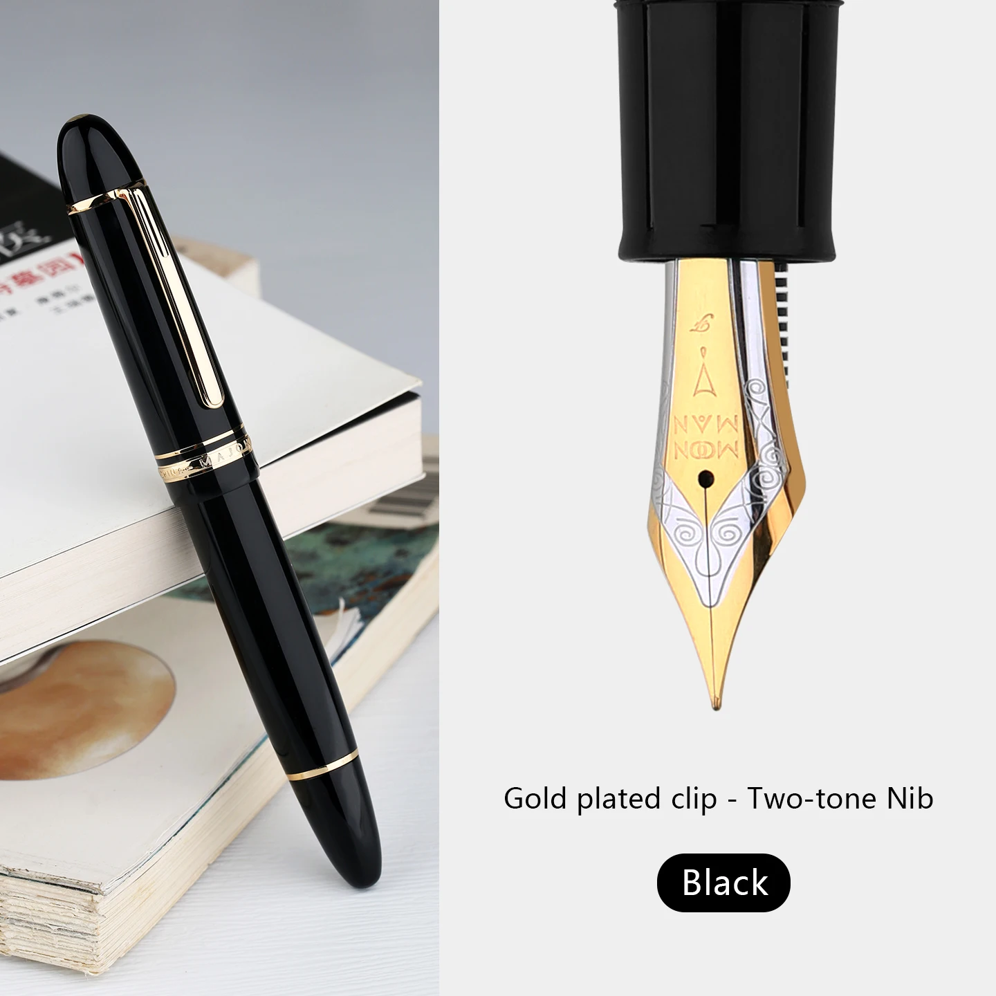 MAJOHN P141 Metal Copper Piston Resin Fountain Pen 20 Ink Windows