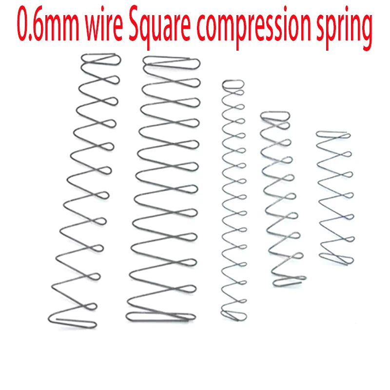 

2pcs Carbon steel 0.6mm wire Square compression spring Part 2