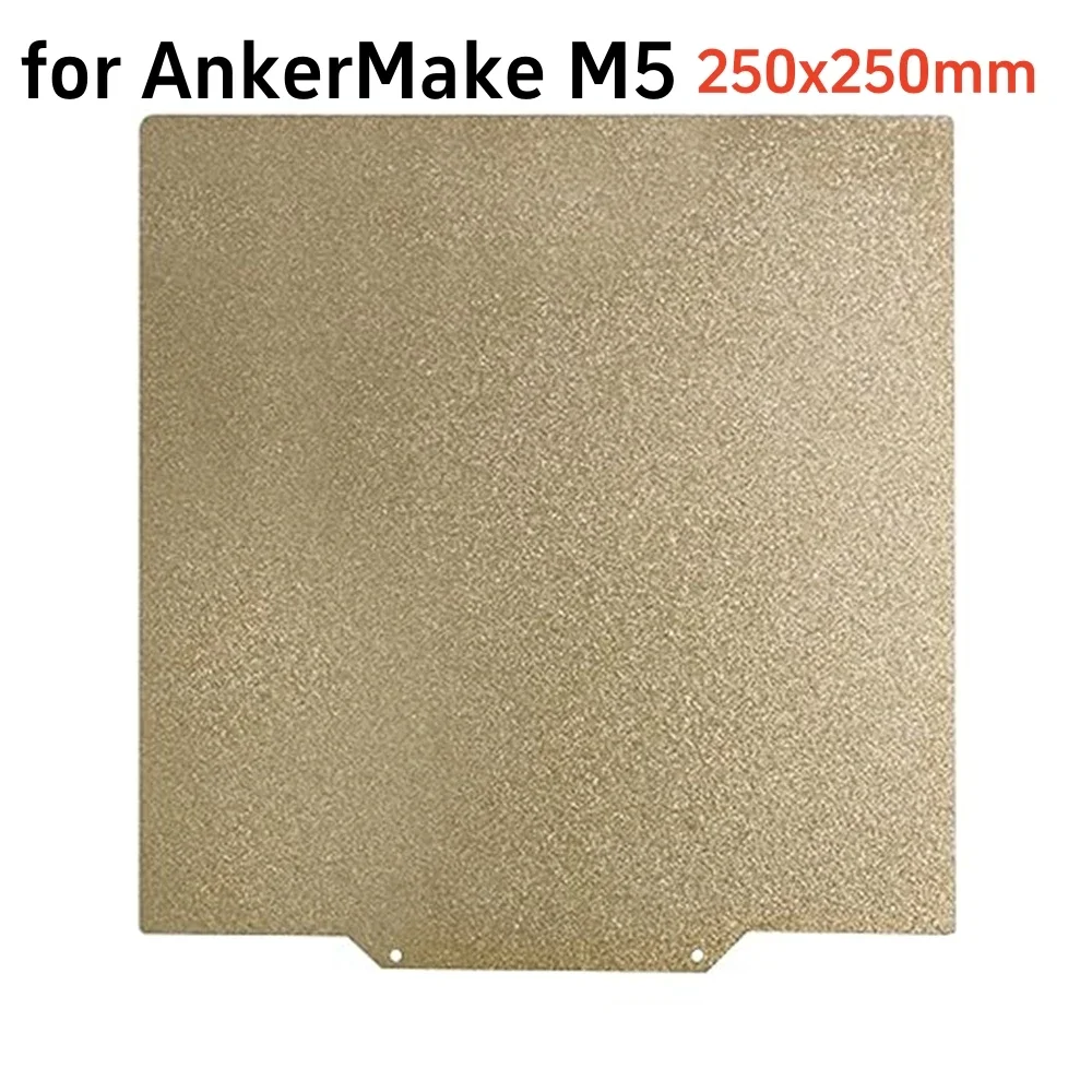 250x250 Build Plate for Ankermake M5 PEI Powder Coated Sheet PEI Spring Steel Double Sided Build Plate for 3D Printer Ankermake