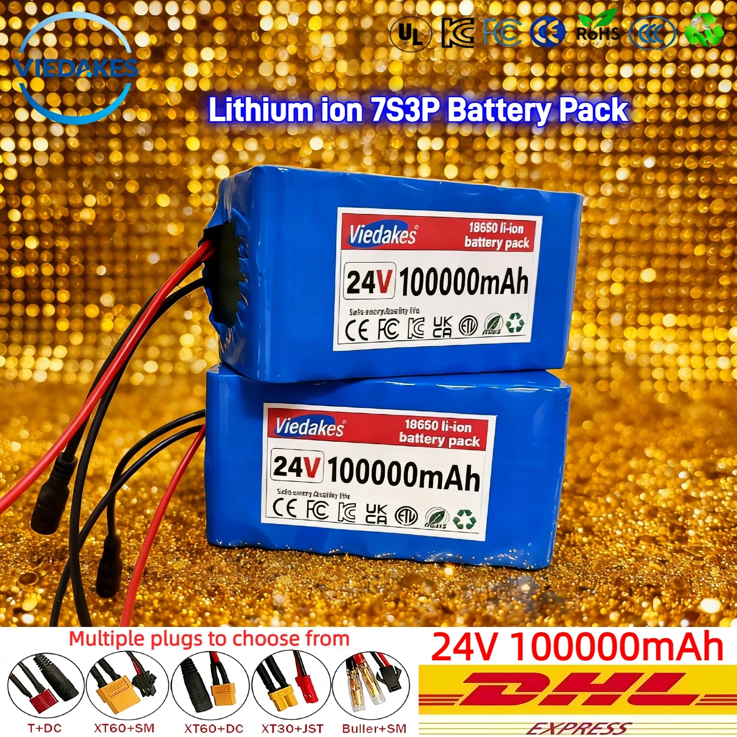 

New 24V 100000mAh 7S3P 18650 Li-ion Battery Pack, for wheelchairs toy car power Li-ion Replacement Battery, quality assurance