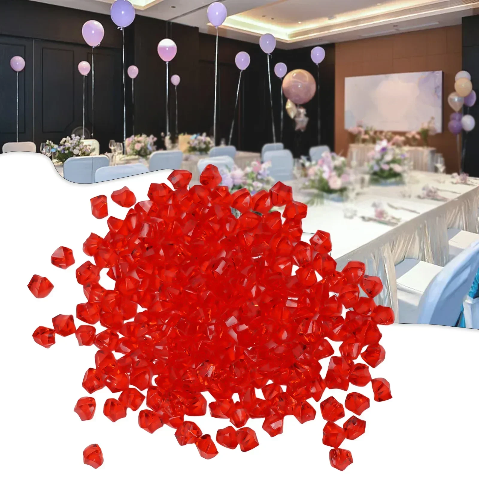 Small Decoration Acrylic Stones 6*9mm Acrylic Decoration Fish Tank Full Granules Gem Stone Ice Package Plastic