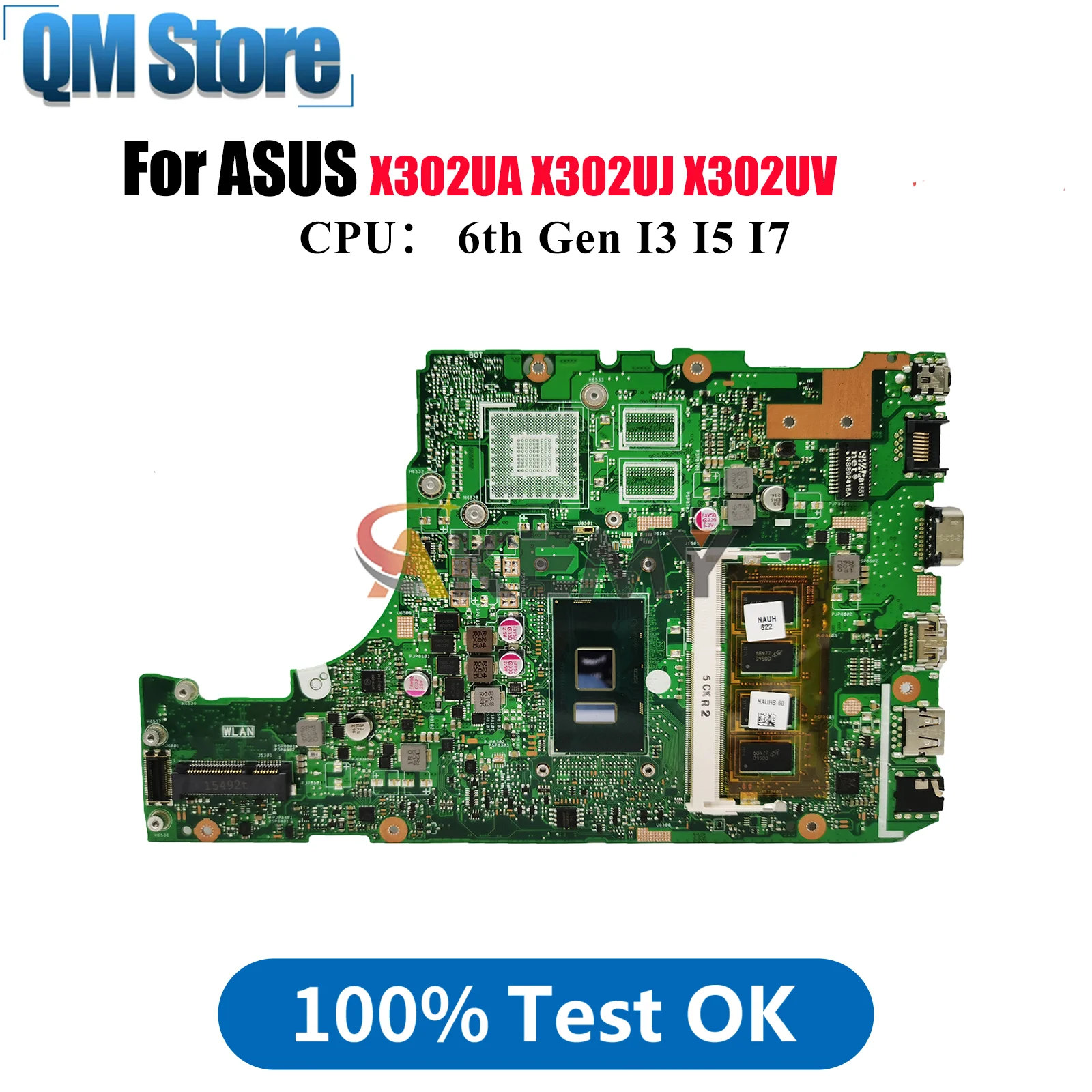 

X302UA Laptop Motherboard For ASUS VivoBook X302UV X302UA X302U X302UJ Notebook Mainboard With I3 I5 I7 CPU 100% tests OK stk