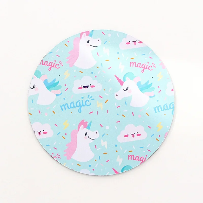 Mouse Pad Cute Round Natural Rubber 22cm Non-slip Bottom Soft Cartoon Animation Computer Desk Pad Protection Mouse Sensitivity