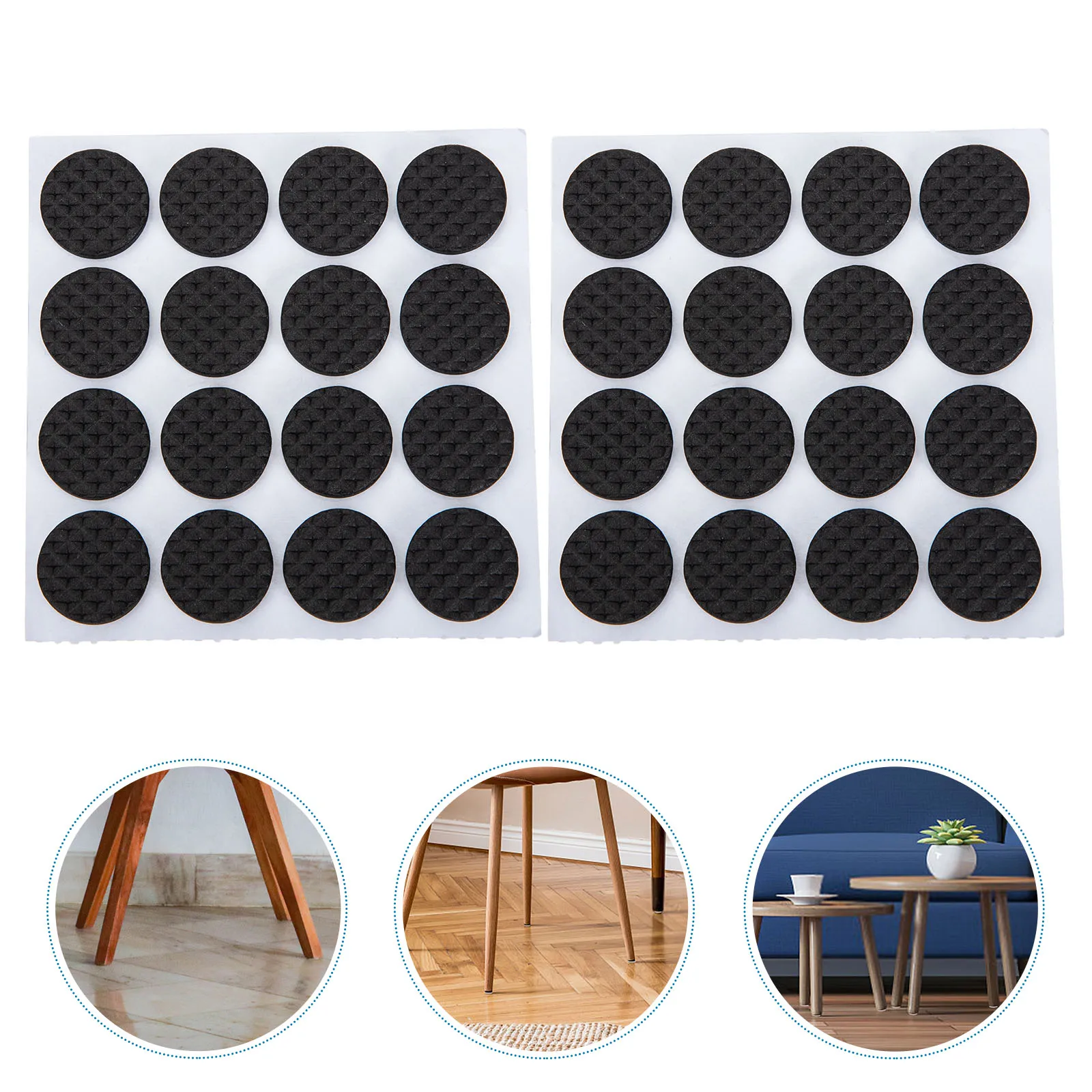 

32pcs EVA Furniture Pads Non-slip Chair Leg Table Feet Protectors Durable Hardwood Floor Caps Self-adhesive Design