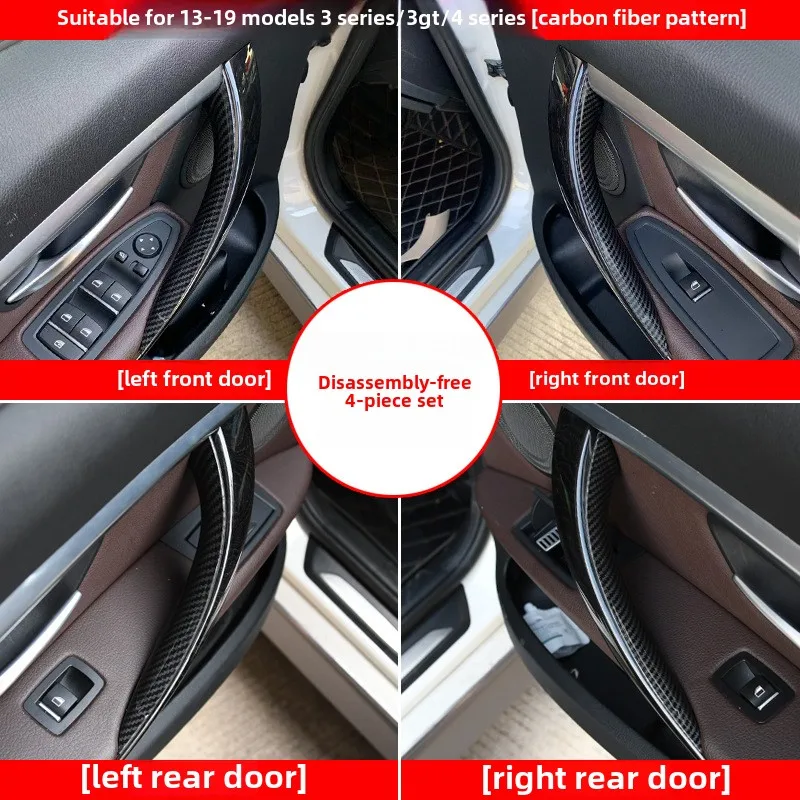 Car Part Interior Door Handles for BMW F30 F31 F32 F34 F36 F80 F82 3 4 Series 3GT ABS Interior Door Handle Pull Protective Cover view 3