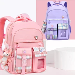 2023 Children Waterproof Schoolbag Cute Pink Primary Backpack For Girls Princess Bookbags Kids 1 Grade 9 Years Mochila Escolar