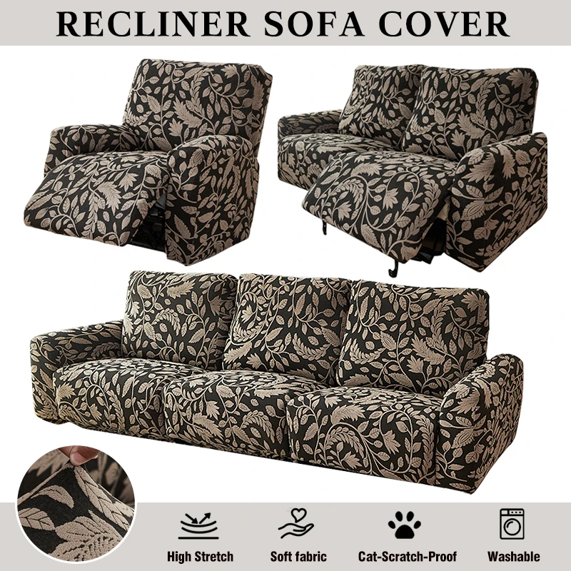 1/2/3 Seater Recliner Sofa  Non-slip Jacquard Recliner Sofa  Elastic Relax Armchair Recliner Chair Couch