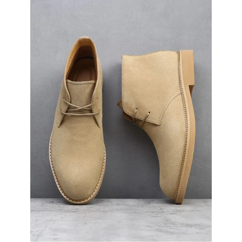 Men Classic Lace Up Chelsea Boots Anti Suede Business Pointed Comfortable Casual Banquet Short Boots