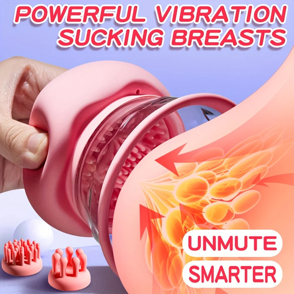 Nipple Massager Mushroom Powerful Breast Pump 10 Mode Chest  Wireless Rotation Vibrations Stimulator For Women Adult Sex Toys