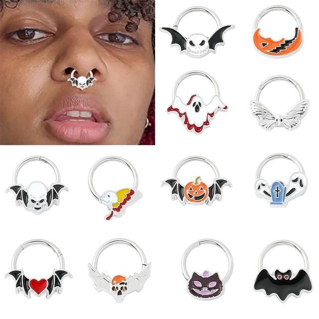 Halloween Nose Rings for Women 16G Nose Septum Piercing Jewelry Gothic Nose Hoop Surgical Steel Nose Piercing Jewelry AliExpress