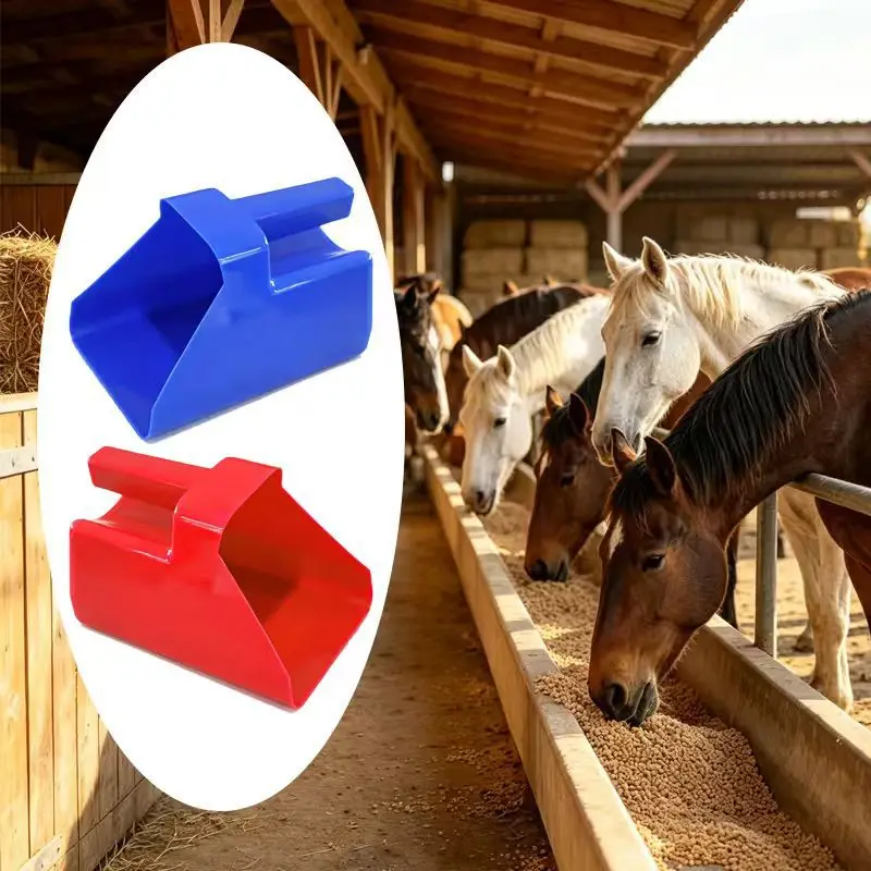 Horse Feed Scoop Handheld Large Capacity Durable Plastic Heavy Duty Grain Shovel for Horses Livestock Farm Feeding