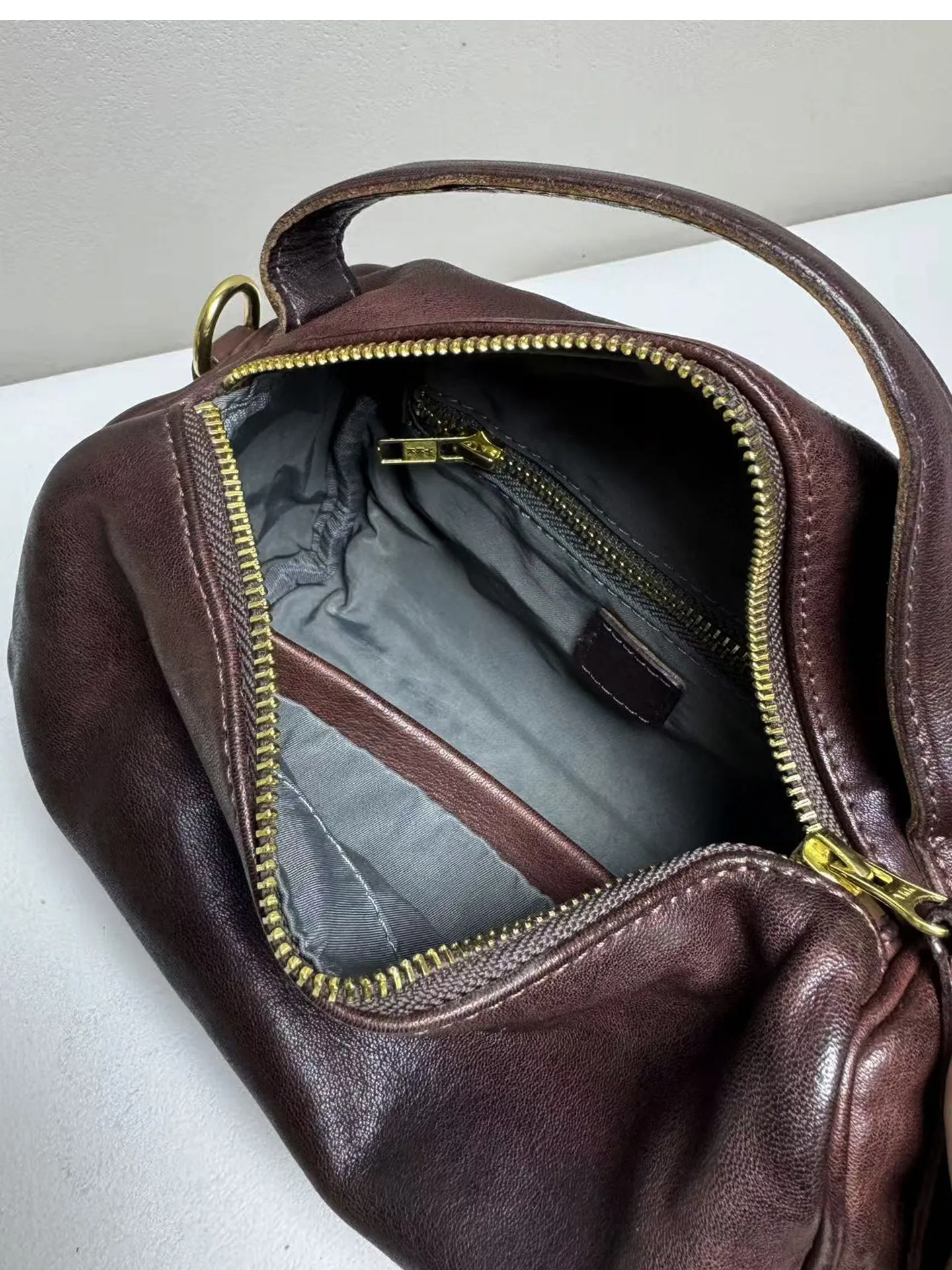 PNDME lässige, handgefertigte Damenhandtasche aus pflanzlich gegerbtem Leder, niedliche Handtasche für Wochenendpartys, luxuriöse kleine Umhängetasche aus echtem Leder für Damen – Detail 23