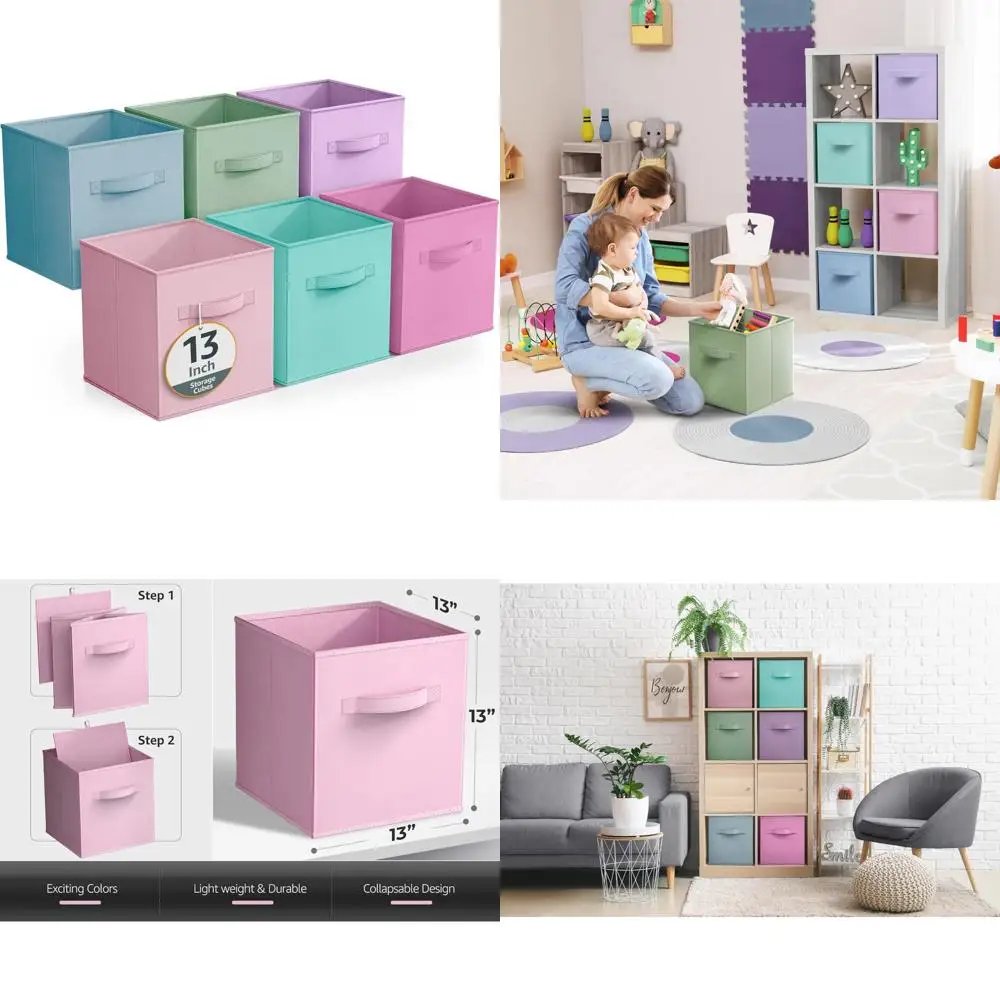 مجموعة منظم تخزين قابلة للطي مكونة من 6 مكعبات لتخزين الألعاب والمكعبات والمخزن: حلول خزانة متعددة الاستخدامات وتخزين الملابس #1