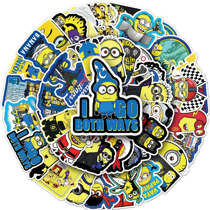 Despicable Me Minions Kawaii Cartoon DIY Stickers 50 Non-repetitive Creative Stickers Kids Love for Children\'s Birthday Gifts