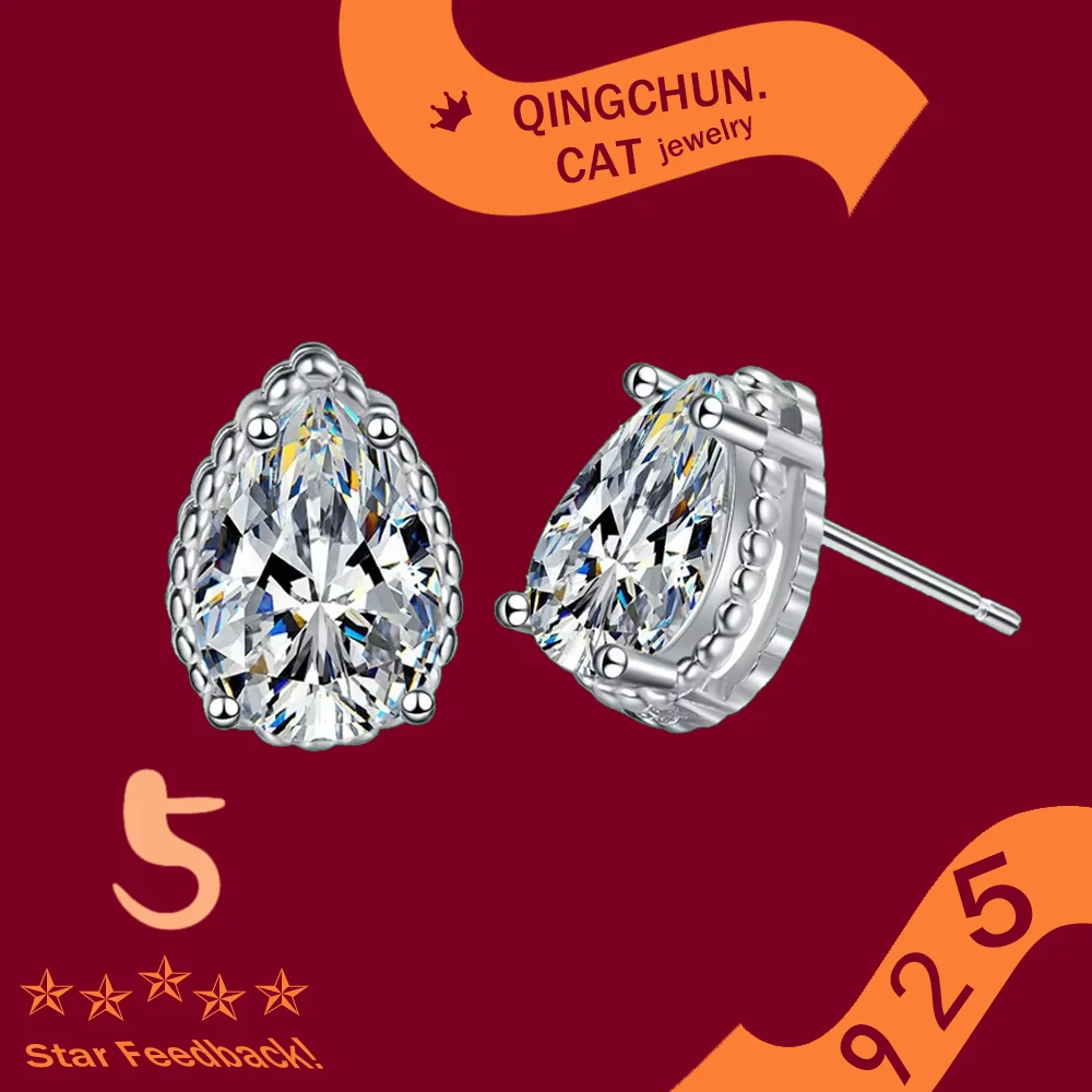 Stud Earrings 925 Sterling Silver Women Birthstones 2026 Natural Studs 1.58ct Sky Blue Topaz Garnet Peridot Amethyst Citrine hot view 2