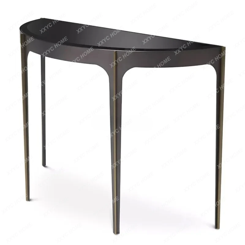 TY  Light Luxury High-End Entryway Table Modern Minimalist Living Room Wall-Mounted Semi-Circular Entryway Table