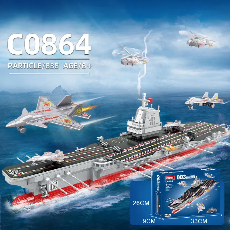 MOC Militaire Serie Vliegtuigvechter Carrier Bouwstenen Kit Grote Marine Oorlogsschip Model Bakstenen woondecoratie Speelgoed Kinderen Geschenken