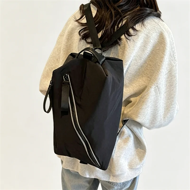 Nylon Sling Tote Bag Casual Convertible Backpack Chest Crossbody Bag with Adjustable Strap Women Handbag Daily Travel Outdoor