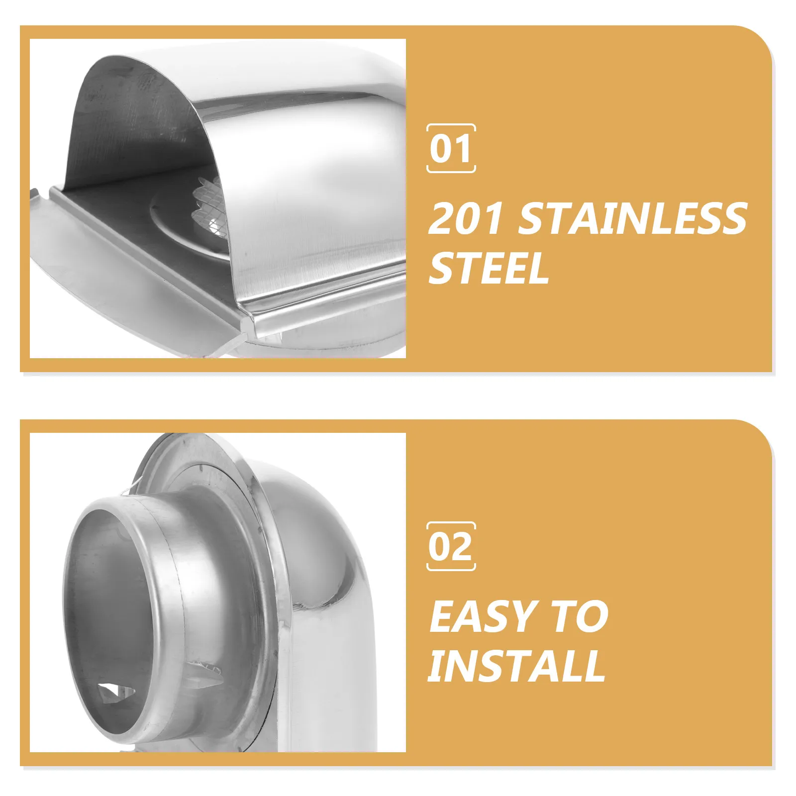 Stainless Steel Ventilation Chimney Cap Universal Rainproof Roof Vent Caps Breathable Round Exhaust Hood Insect Proof Outdoor