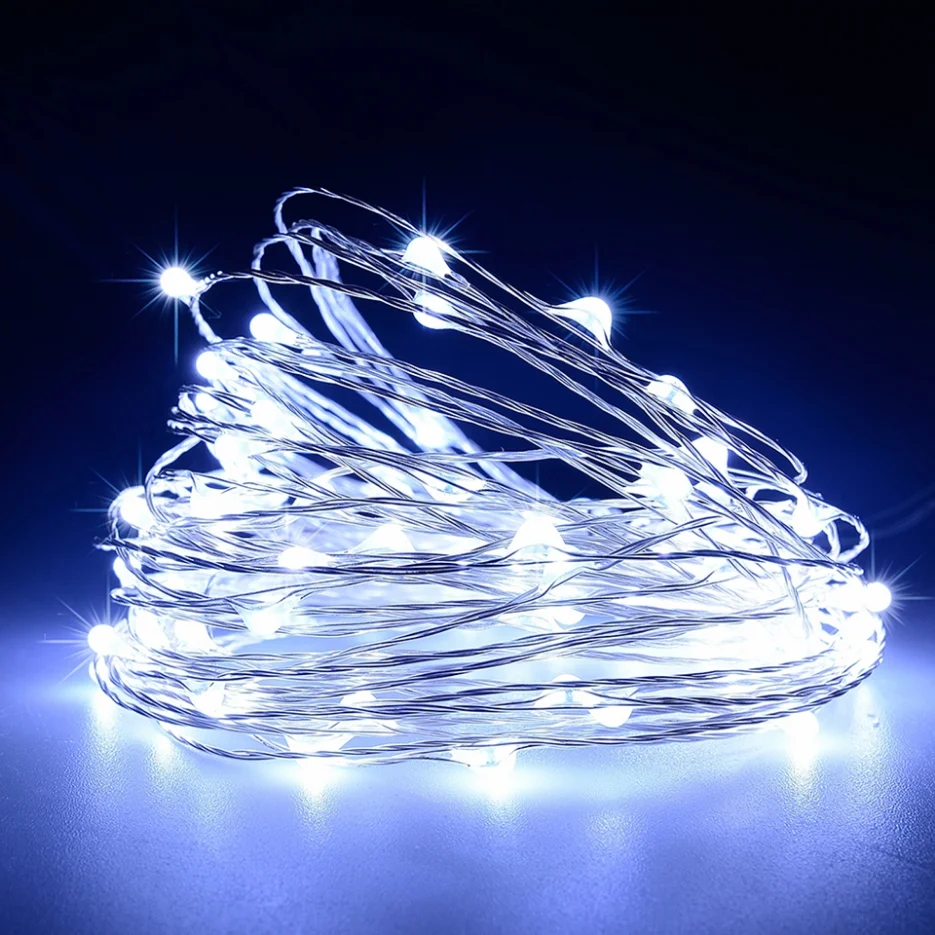 8 طرق LED الجنية سلسلة أضواء USB الأسلاك النحاسية جارلاند ضوء سلسلة عطلة الإضاءة الزفاف عيد الميلاد ديكور المنزل الطرف