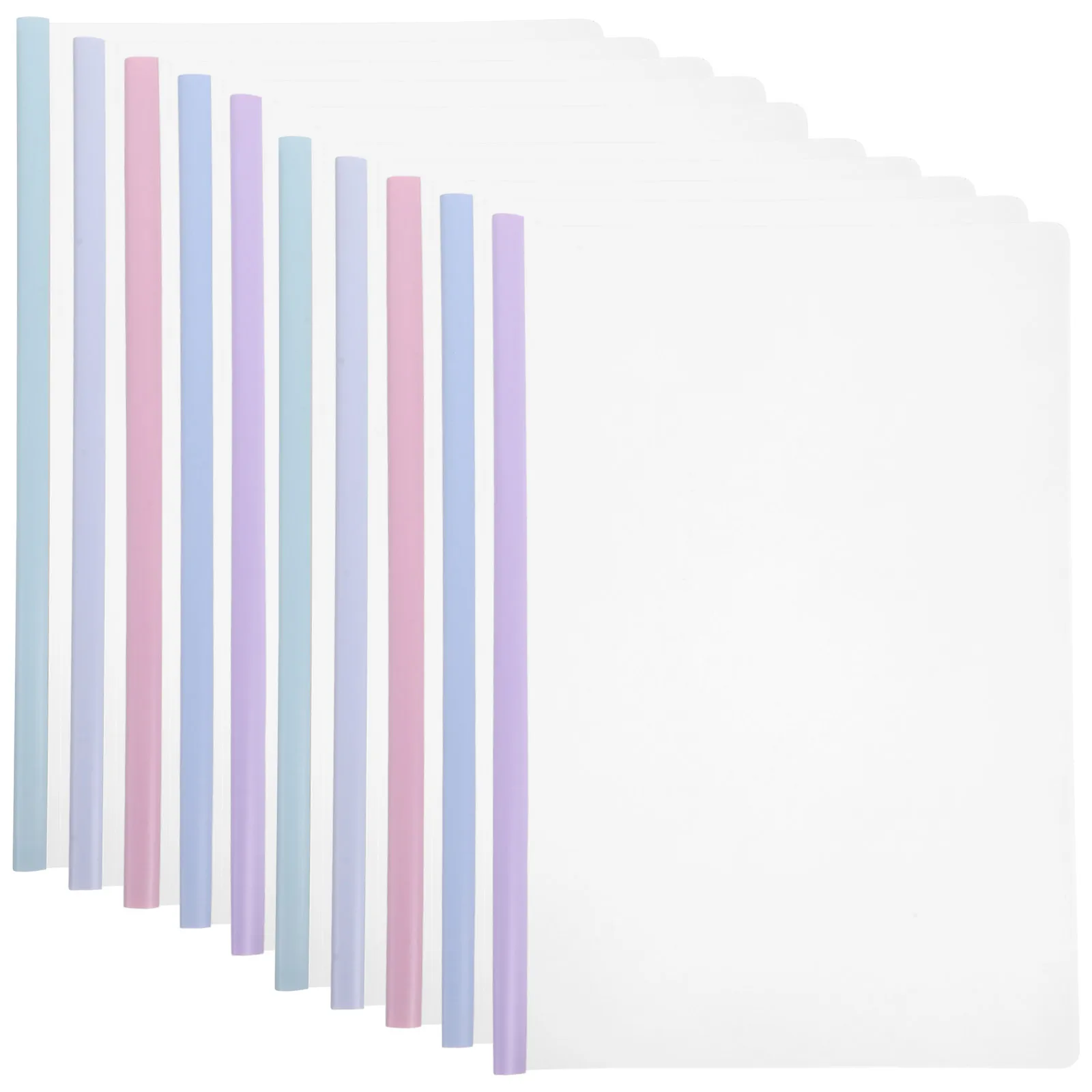 

10pcs A4 Waterproof Thick Transparent Teardrop Slide Binders Document Folders Pull Rod Clips Loose Leaf Binder Plastic Material