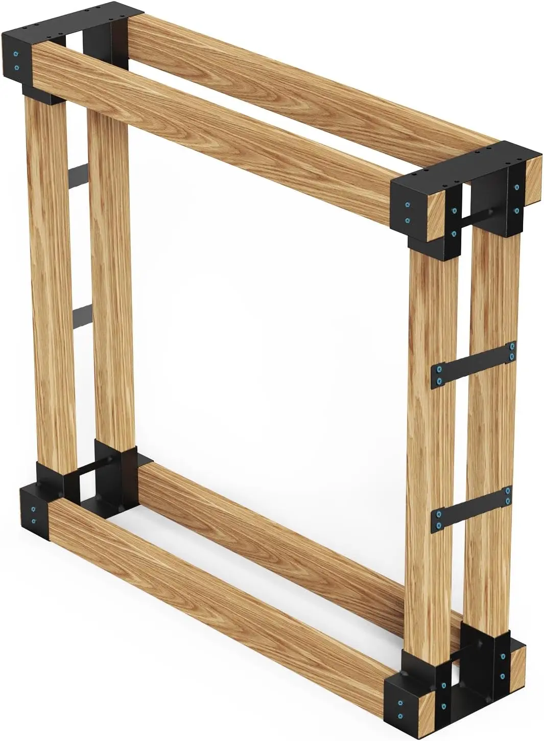 Outdoor Firewood Storage Rack Bracket Kit, Updated Fireplace Log Wood Stacking Holder - Adjustable to Any Length