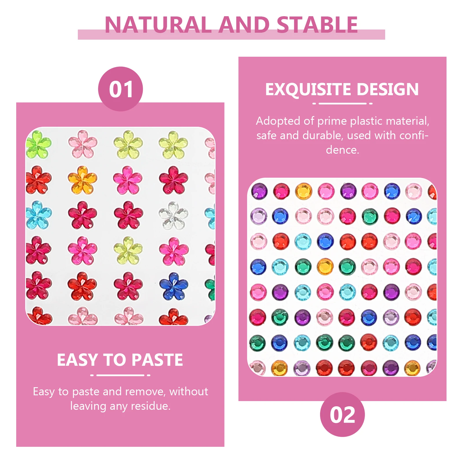 

8 Sheets Sticker Crystal Diamond Child Scrapbooking Jewelry Making Plastic Jewels Stickers