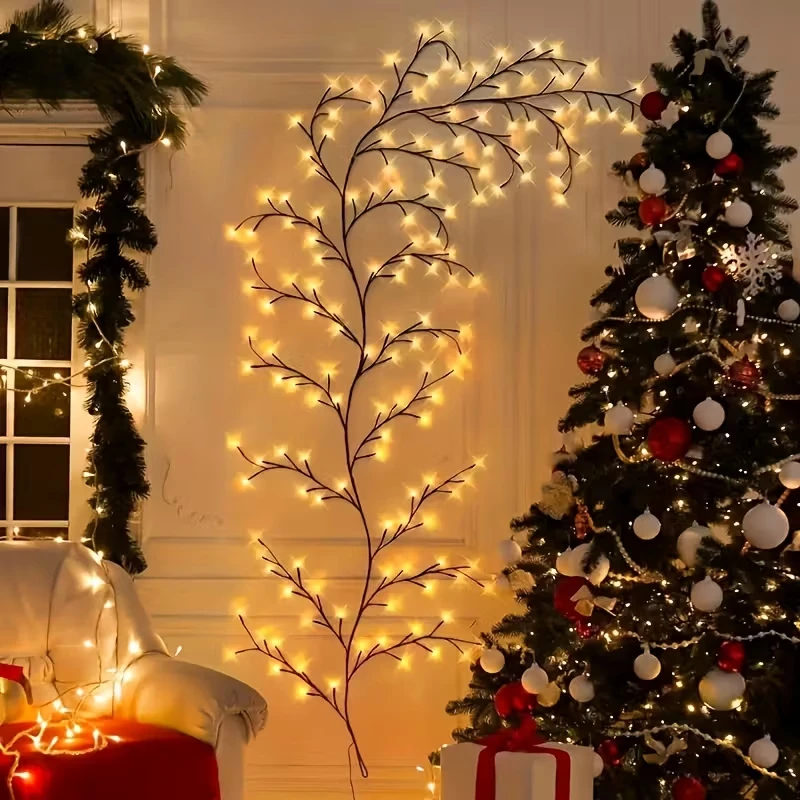 USB-Lichterkette mit 8 Modi und Fernbedienung, wasserdichte LED, flexible DIY-Baumzweiglampe, Lichterkette für Zuhause, Wand, Weihnachtsdekoration – Detail 2