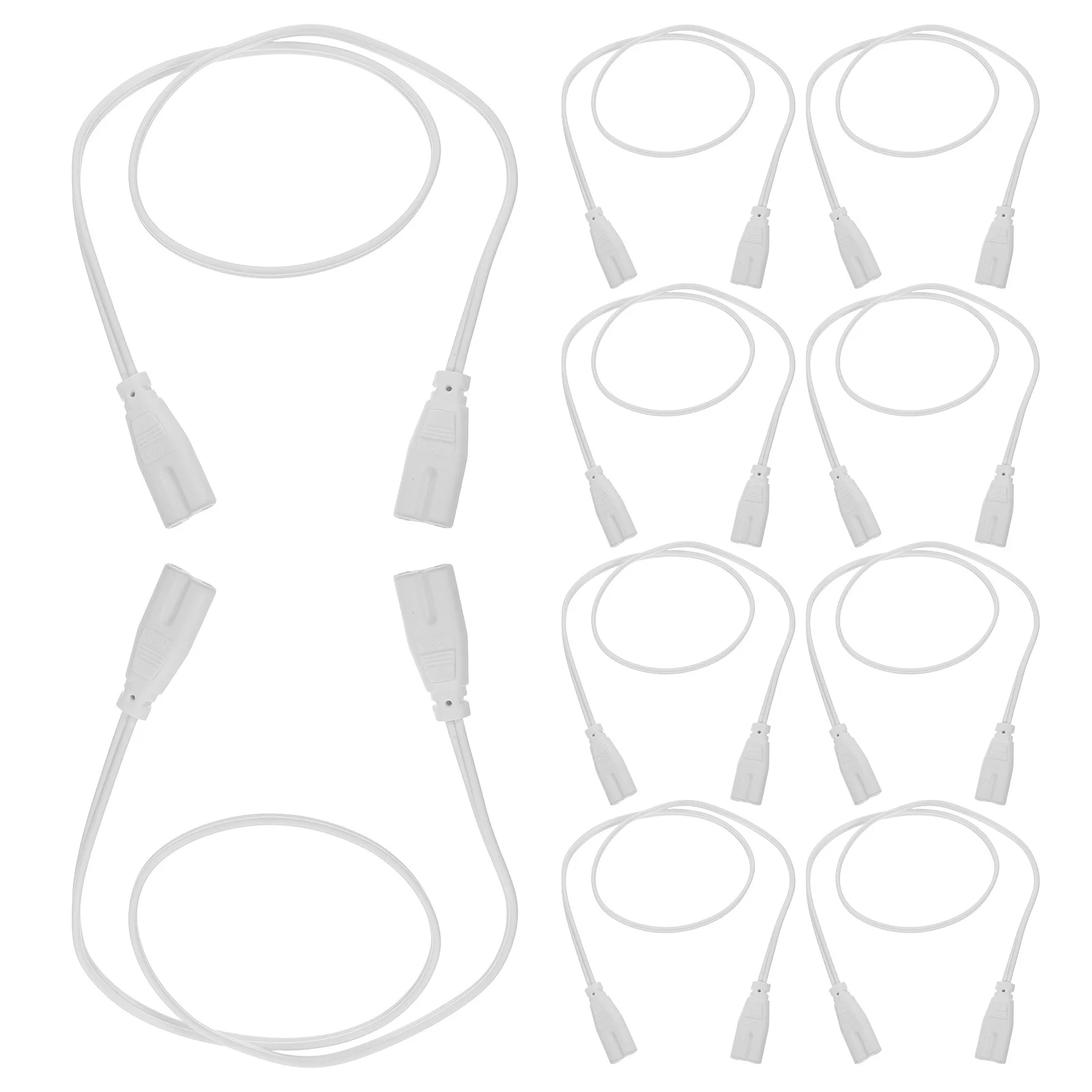 

10Pcs LED Light Cord Replacement Double Pin Tail 50cm Power Cord for Lamp LED Tube Light Extension Hanging Cable