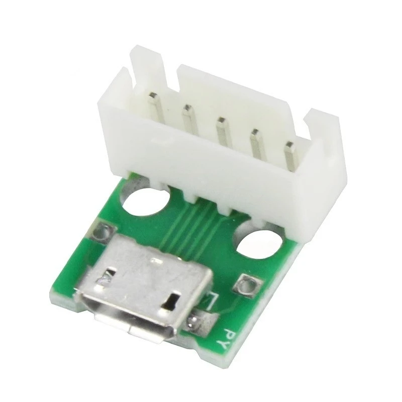 1/5/10 Uds conector hembra Micro USB placa adaptadora de DIP-5P micrófono Android módulo de cable de alimentación de teléfono móvil