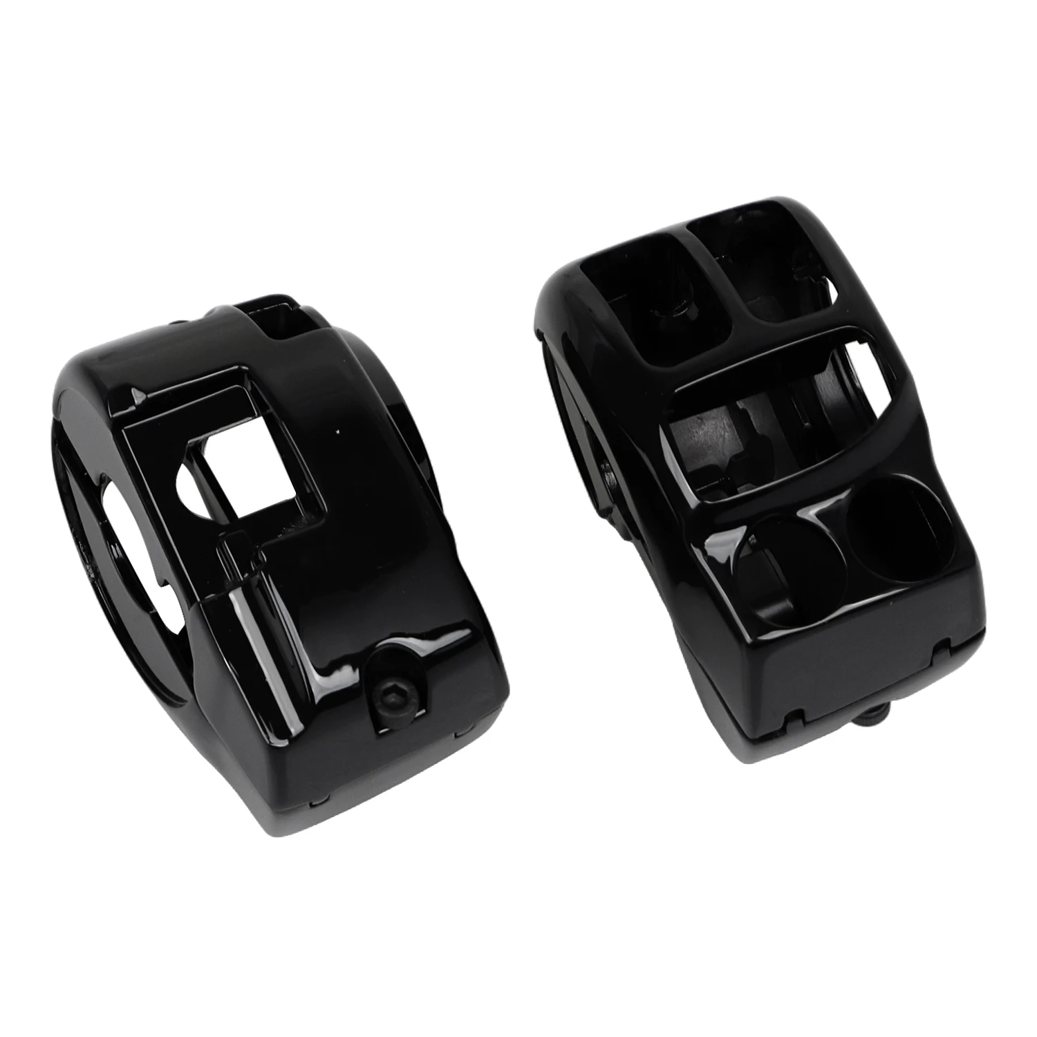 Gloss Black Motorcycle For Harley Handlebar Control Switch Housings Electra Street Road Glide King FLHX FLHR FLTRX FLHTK FLHT
