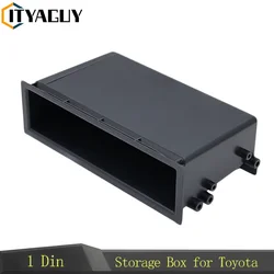 1 Din Car Stereo Radio Refitting Dashboard Storage Box Kit Universal Car CD Player Dash Trim Pocket Box For Toyota