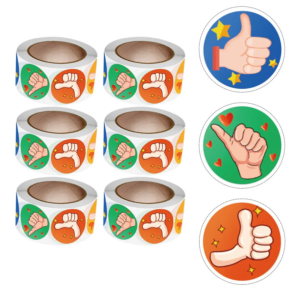 

6 Rolls Reward Stickers Thumb Up Encouragement Stickers Positive Incentive Labels for School Classroom Behavior Management