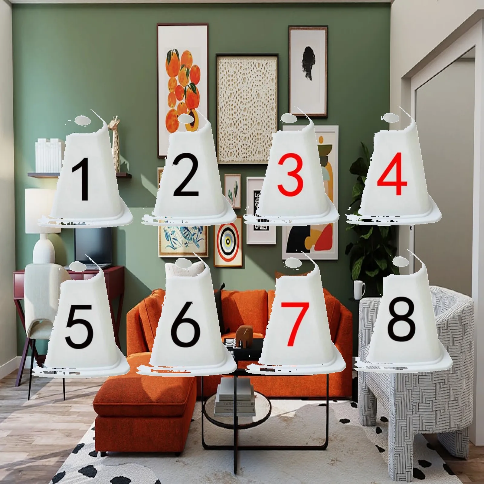 Running Race Competition Training Markers Cones Set with Number for Field Track Lane Divider Athletic Events