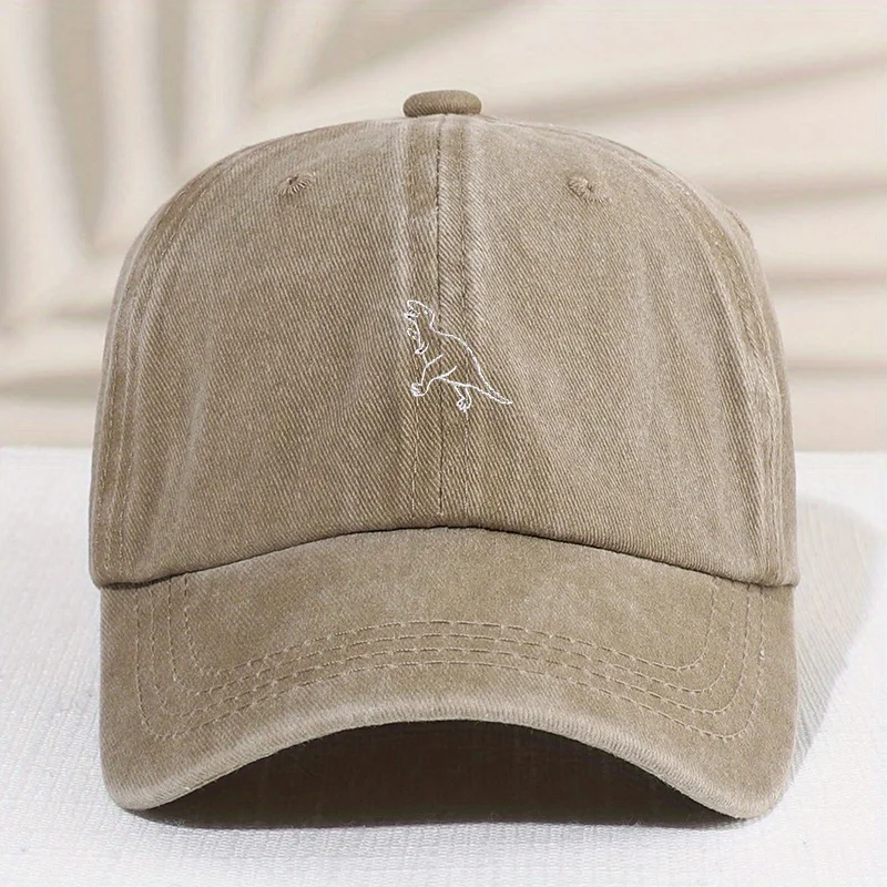 

Детская бейсболка с вышивкой динозавра в стиле ретро, солнцезащитная, модная, универсальная, с козырьком, 1 шт.