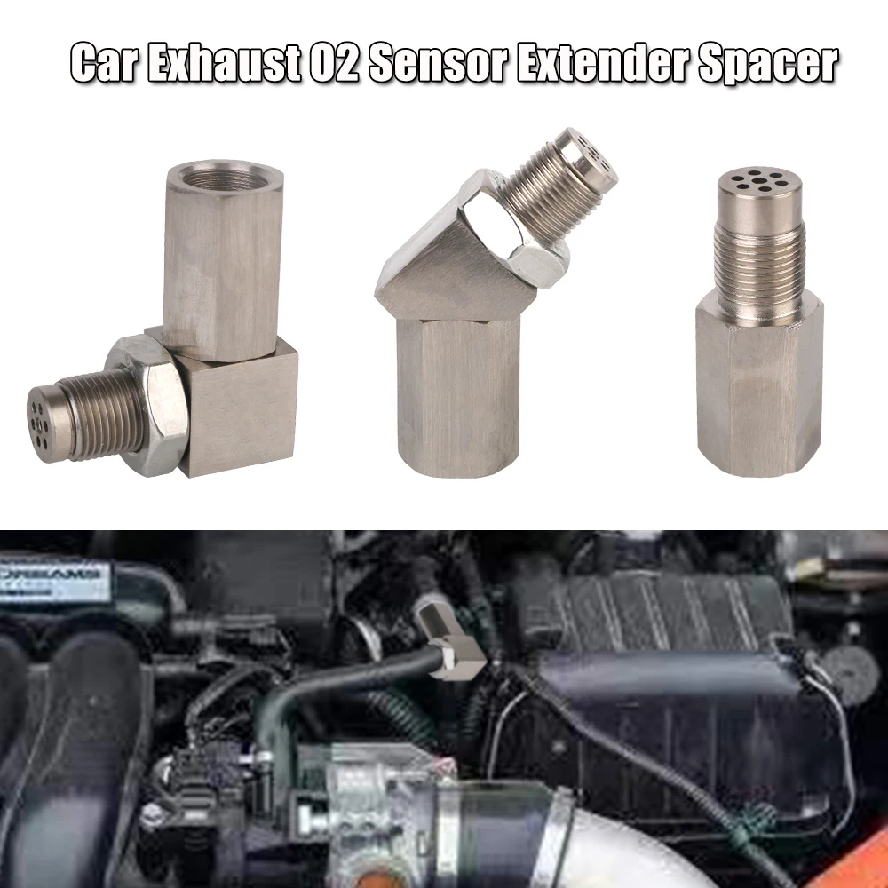 Car Exhaust System Oxygen Sensor Extender Spacer Catalytic Converter O2 Sensor Extension 0/45/90Degree M18X1.5 Adapter Universal 