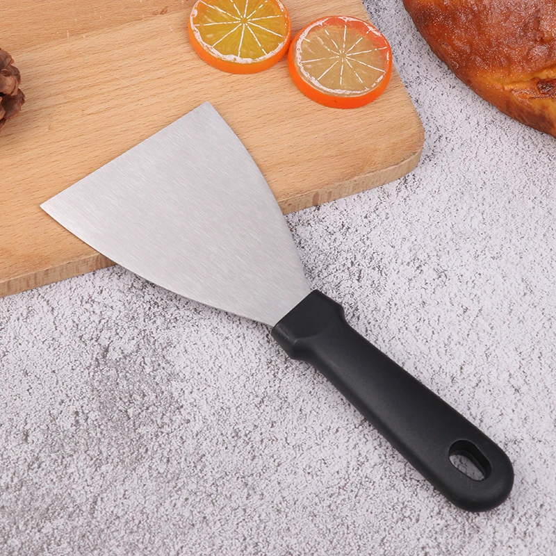 1pc Home Short Handle Cooking Utensils Multifunctional Spatula Stainless Steel Kitchen Ware Pasty Triangular Western Cuisine