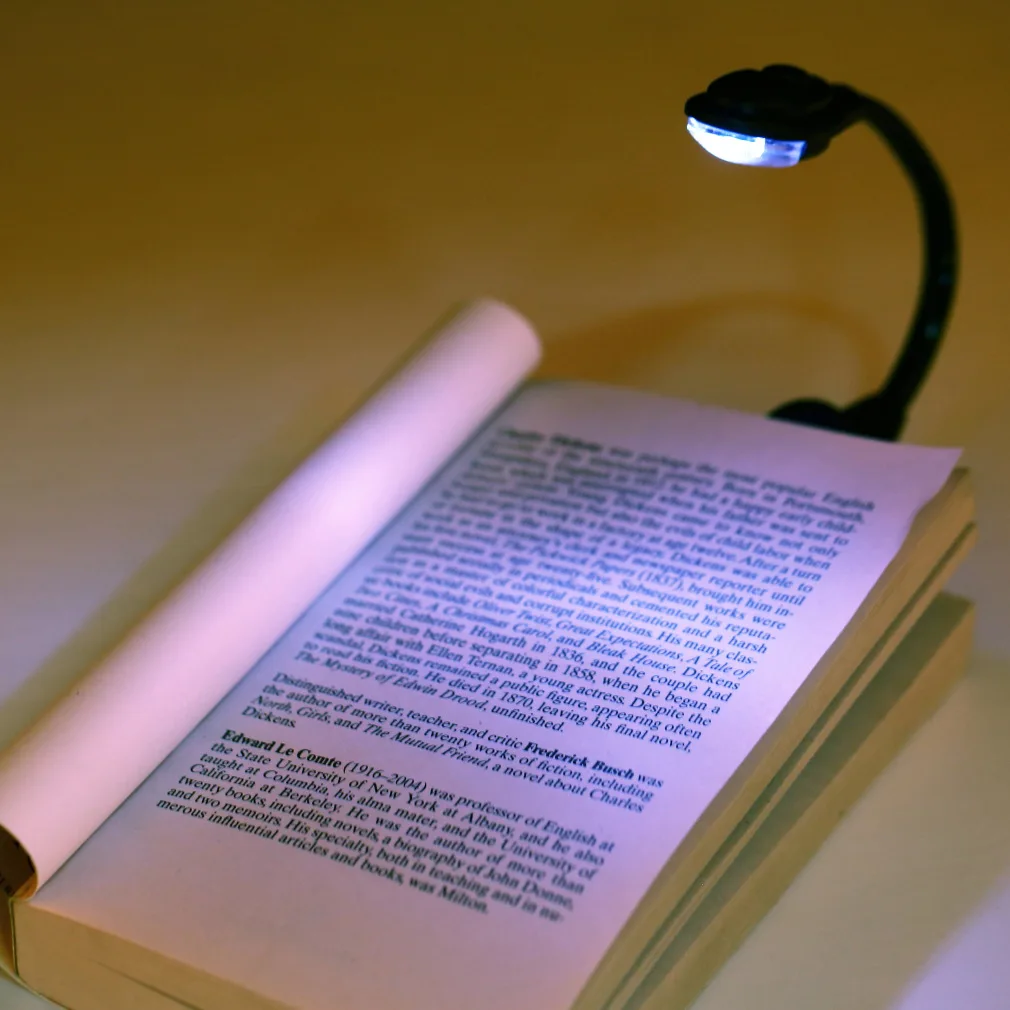 Portable LED Book Light Mini Clip-on Flexible Tube Bright Night Light Student Travel Book Reading Light for Bedroom Dormitory