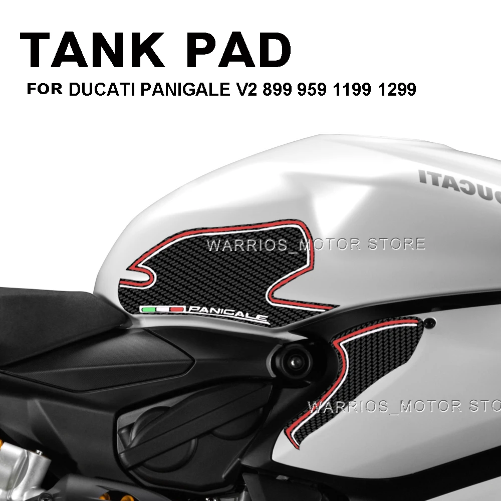 For Ducati Panigale 899 959 1199 1299 V2 3D Motorcycle Epoxy Resin  Anti-slip Knee Grip Decals Side Tank Pad Sticker