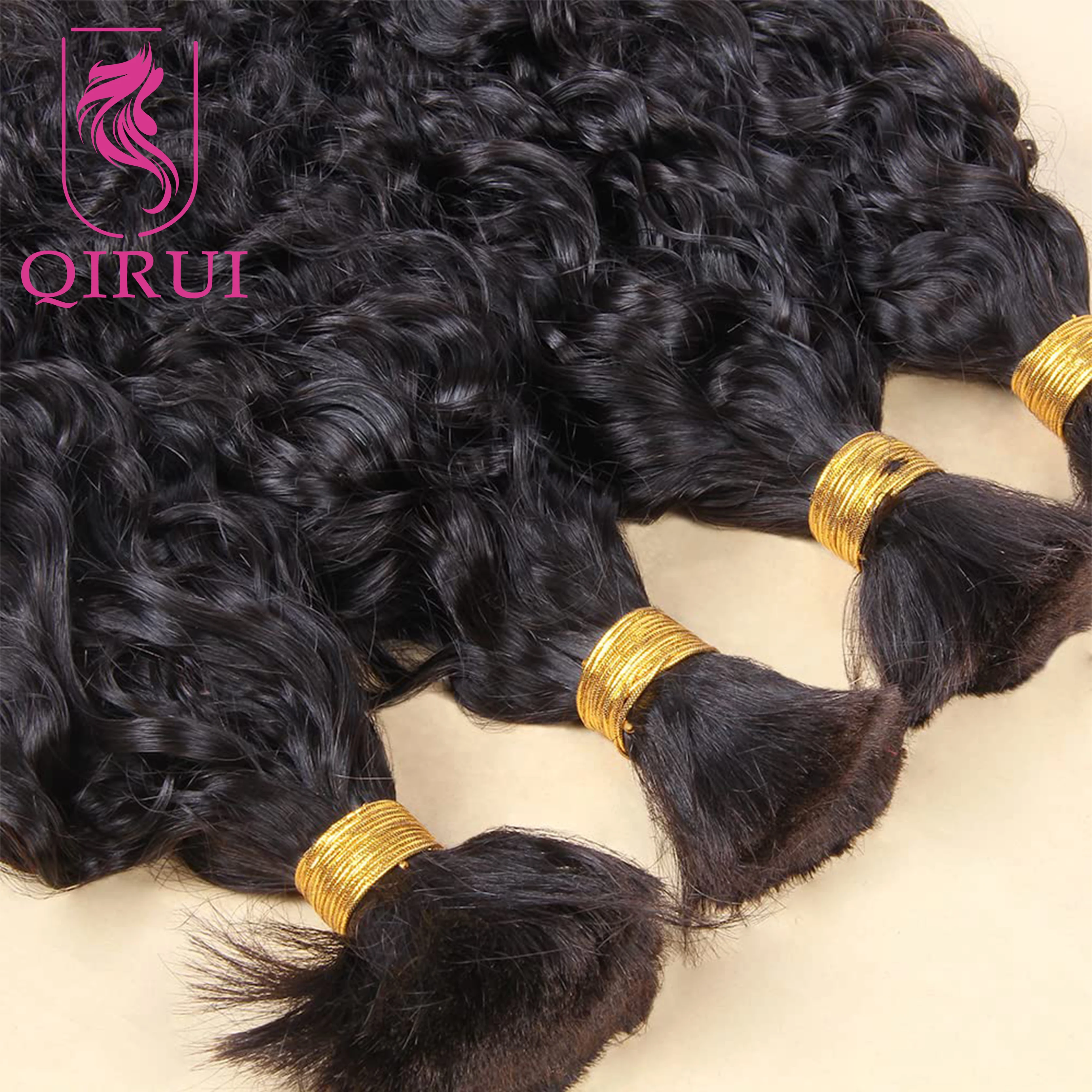 Bulk Human Hair for Braiding Loose Wave Unprocessed Indian No Weft Hair Extension for Micro Braids 100g 1Piece